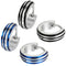 316L Surgical Steel Striped Blue/Black Men Women Hypoallergenic Hoop Earrings